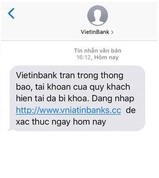 Tin nhắn lừa đảo mạo danh ngân hàng tiếp tục hoành hành