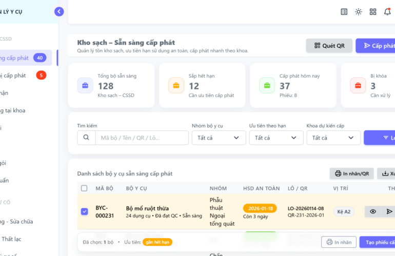 Phần mềm Quản lý y cụ